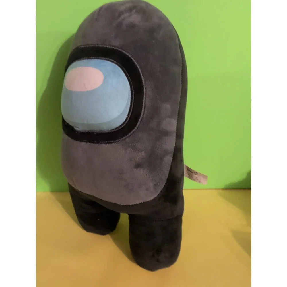 AMONG US BLACK GRAY CREWMATE STUFFED ANIMAL PLUSH 16